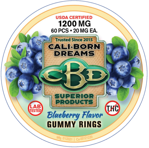 Blueberry CBD Gummy Rings | Cali-Born Dreams