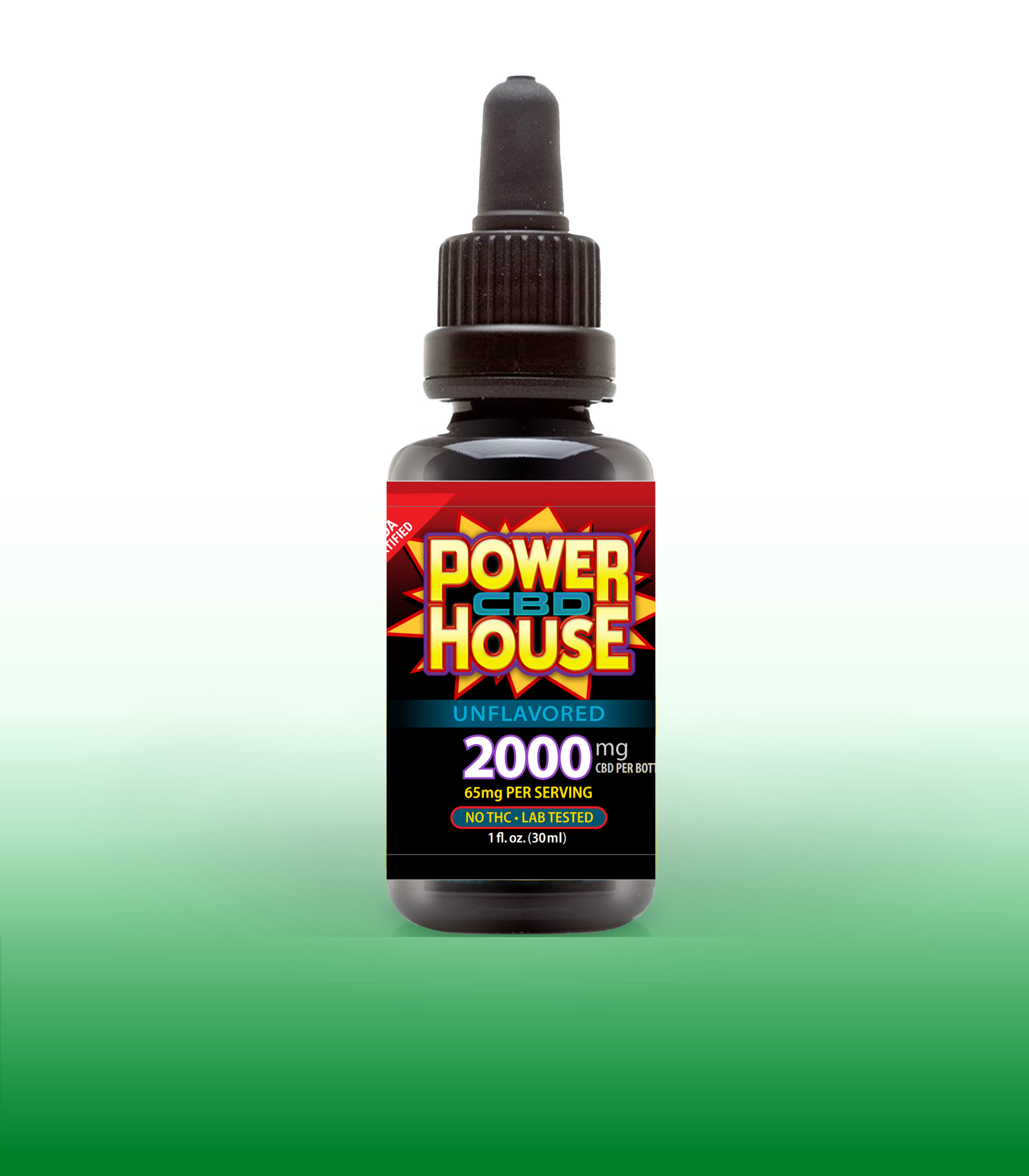 Powerhouse by Cali-Born Dreams – Unflavored CBD Tinctures – 2000mg (65mg per serving) – 30mL Dropper Bottle